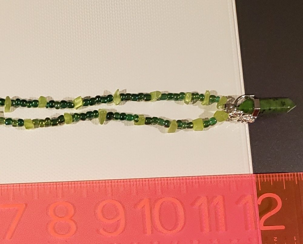 Good Luck Charm Green stone Necklace - Picture 3 of 7